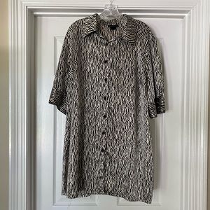 LANE BRYANT ZEBRA PRINT BUTTON-UP NIGHTGOWN